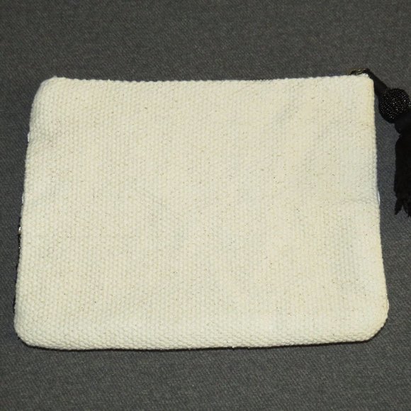 Universal Thread Beige Gold Black Boho Tassel Zip Pouch Clutch Bag - Picture 7 of 9